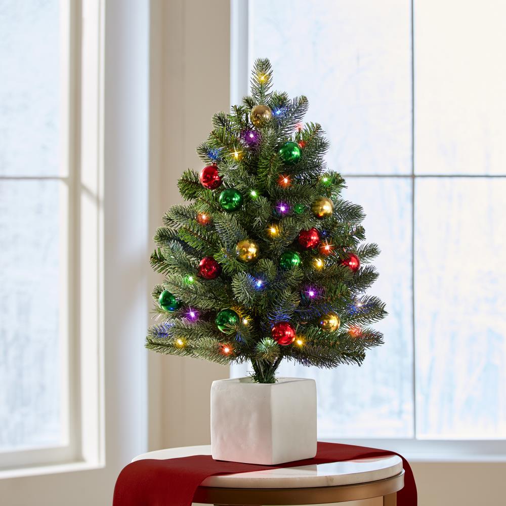 Tabletop Dual Color Prelit Douglas Fir Christmas Tree - White