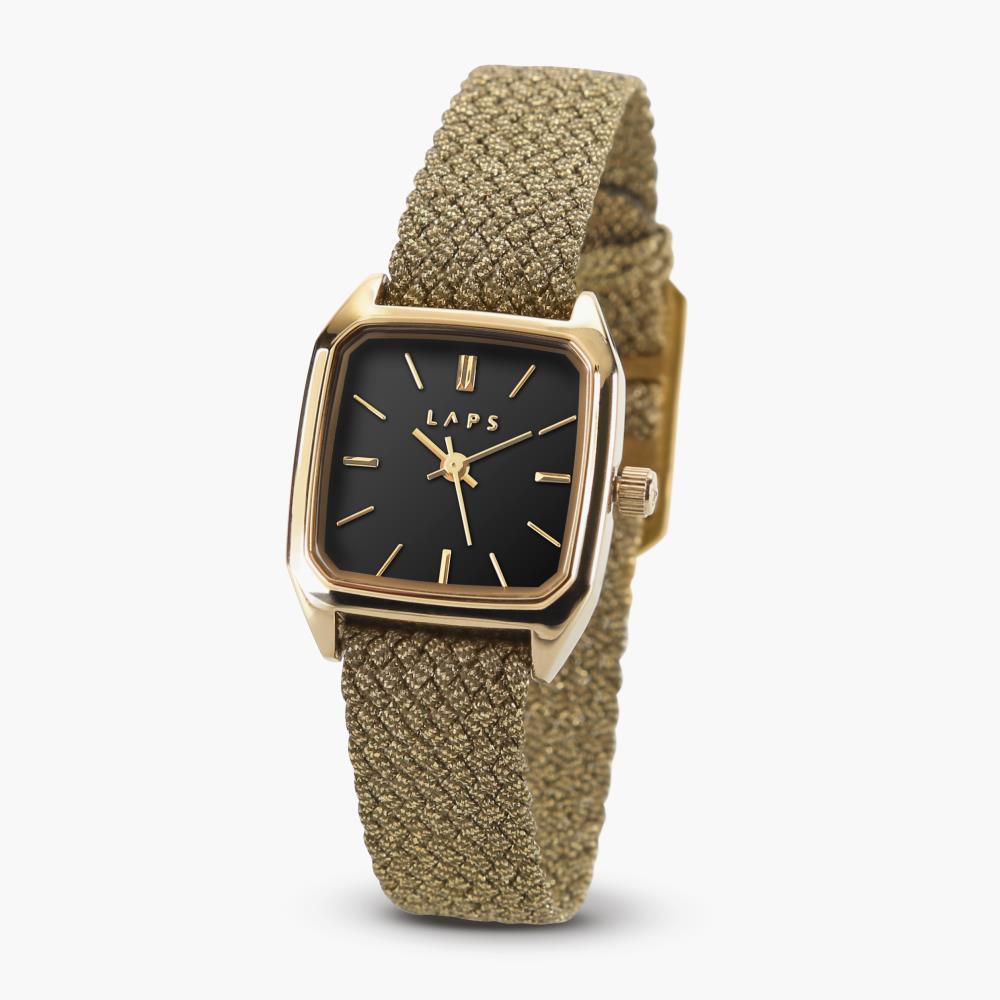 Parisian Perfect Fit Watch - Gold Strap - Black