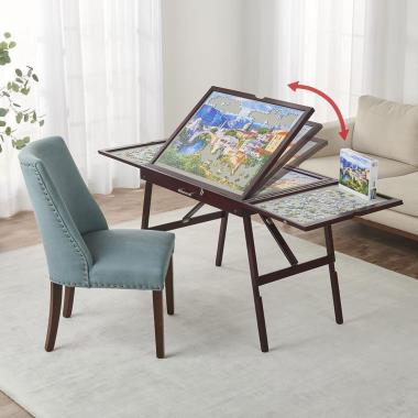 The Adjustable Height Fold And Store Puzzle Table