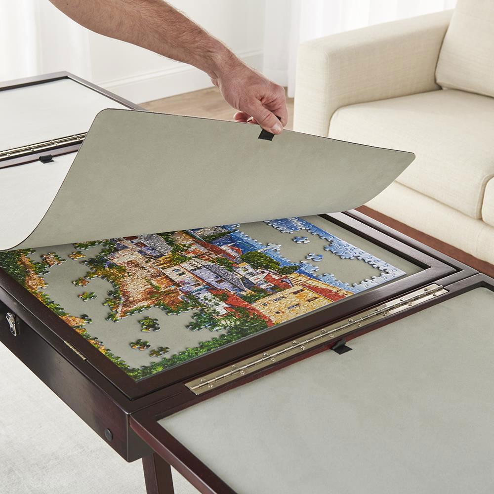 The Adjustable Height Fold And Store Puzzle Table - Hammacher