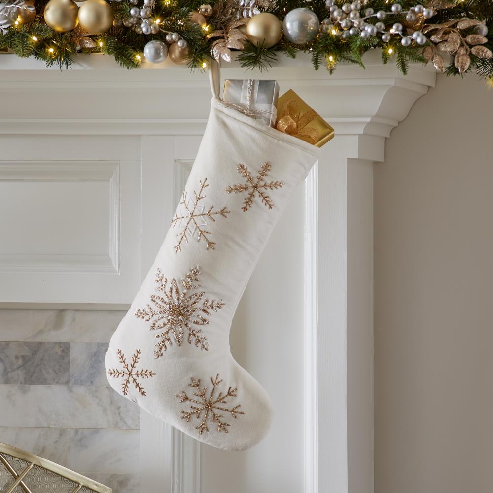 Winter Elegance Stocking - White