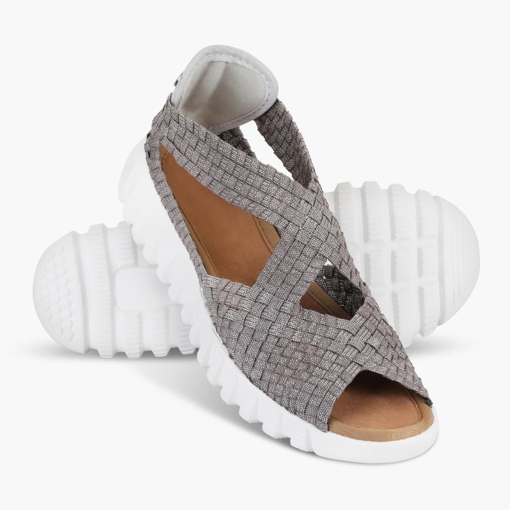 Woven Stretch Comfort Sandals