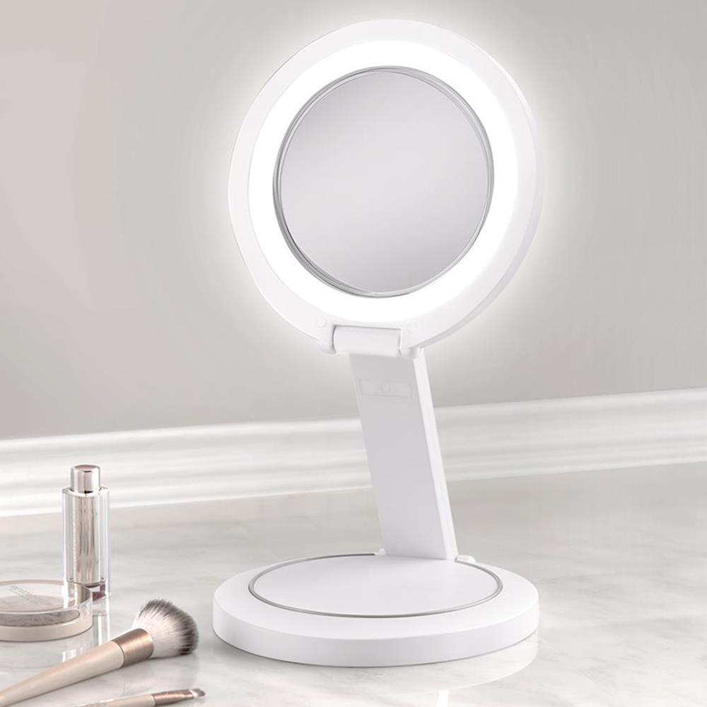 Brighter Foldaway Vanity Mirror - White