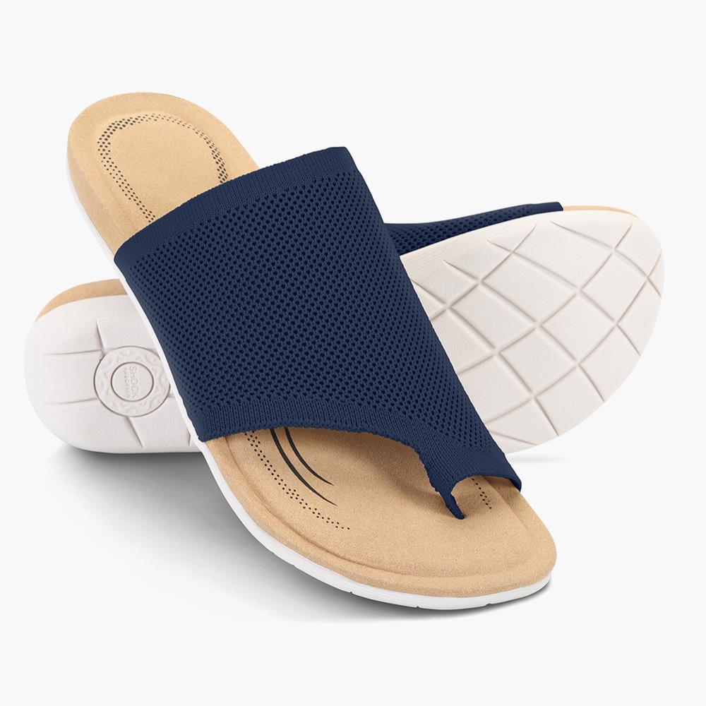 Bunion Concealing Stretch Sandals - Navy