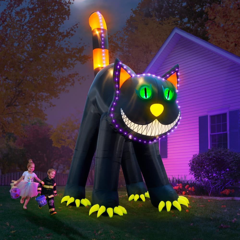 17' Blinking Black Cat - 17' H X 9' L X 5' W , Holiday Yard Decorations