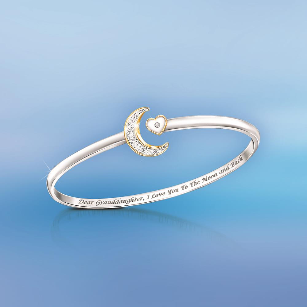 I Love You To The Moon Granddaughter Bracelet - Gold