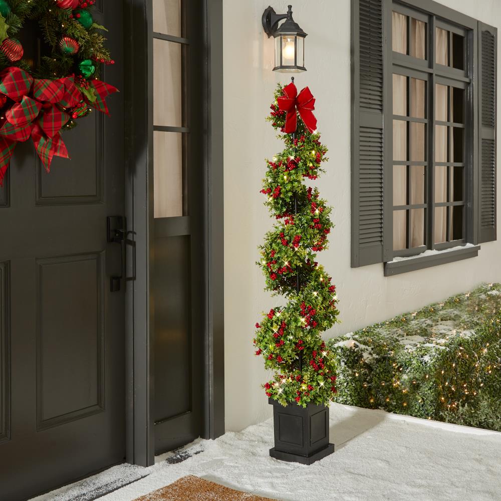 5' Christmas Twinkling Topiary - Red