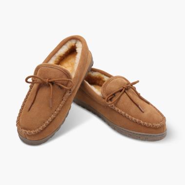 Men s Thermostatic Sheepskin Moccasins 14 Gifts for Her from Hammacher Schlemmer