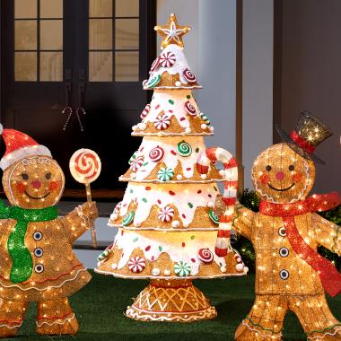 The 6' Glittering Gingerbread Tree