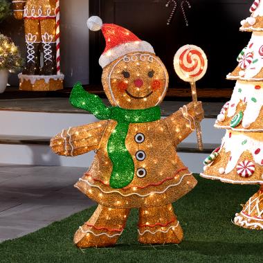 The 4' Glittering Gingerbread Woman