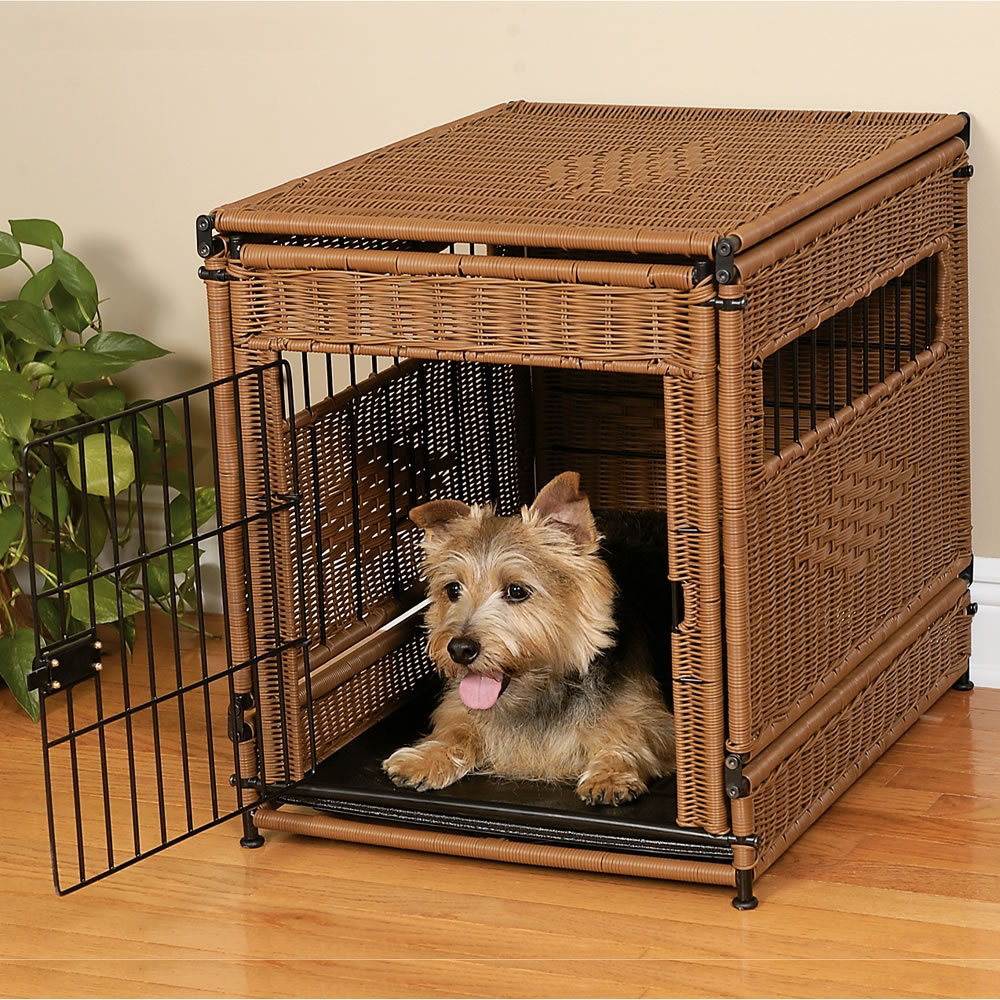 rattan dog crate