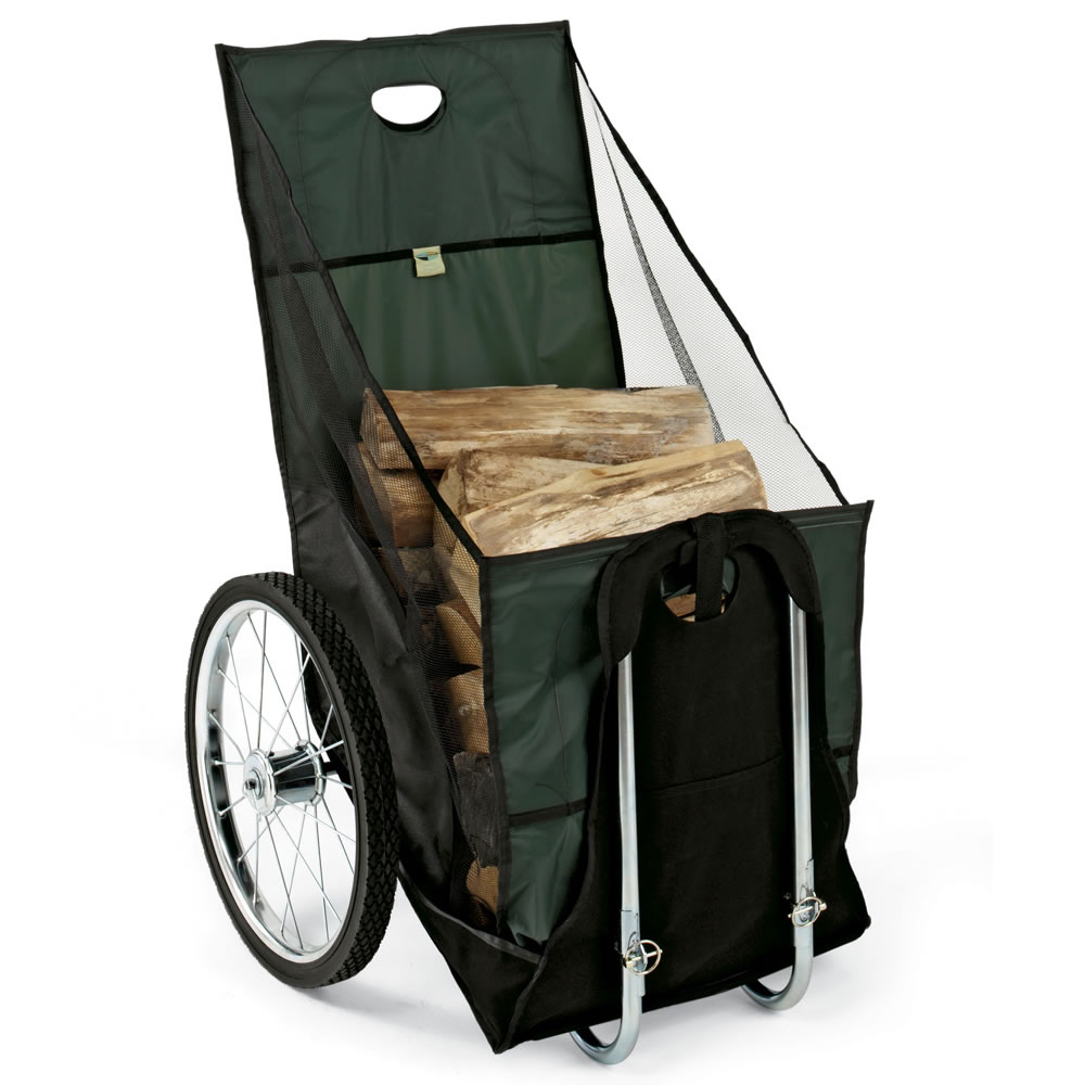 The Stair Navigating Log Cart   Hammacher Schlemmer 