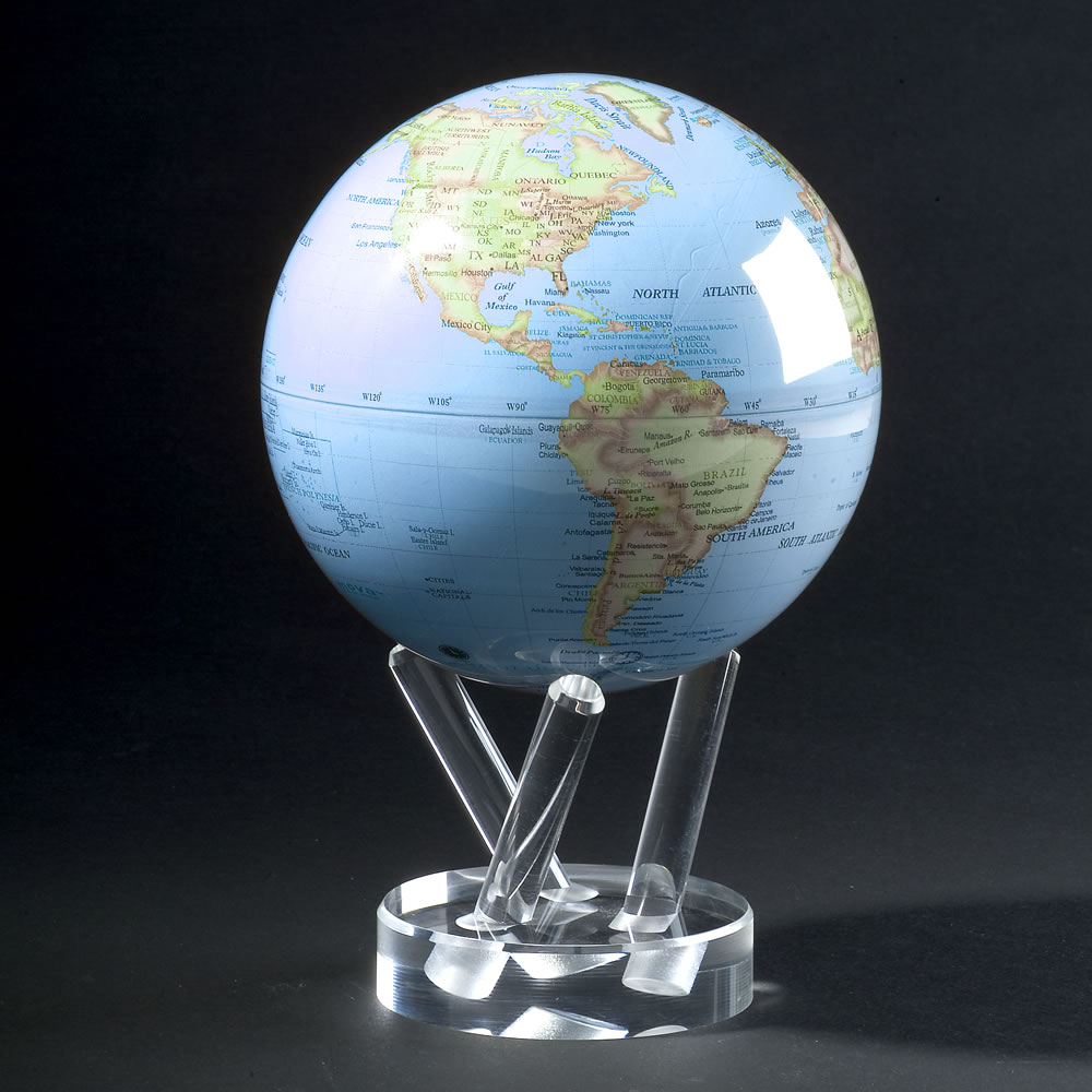 Mova Globe Political Map Blue 6 Spinning Globe