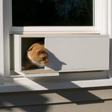 The Easy Mount Window Cat Door Hammacher Schlemmer
