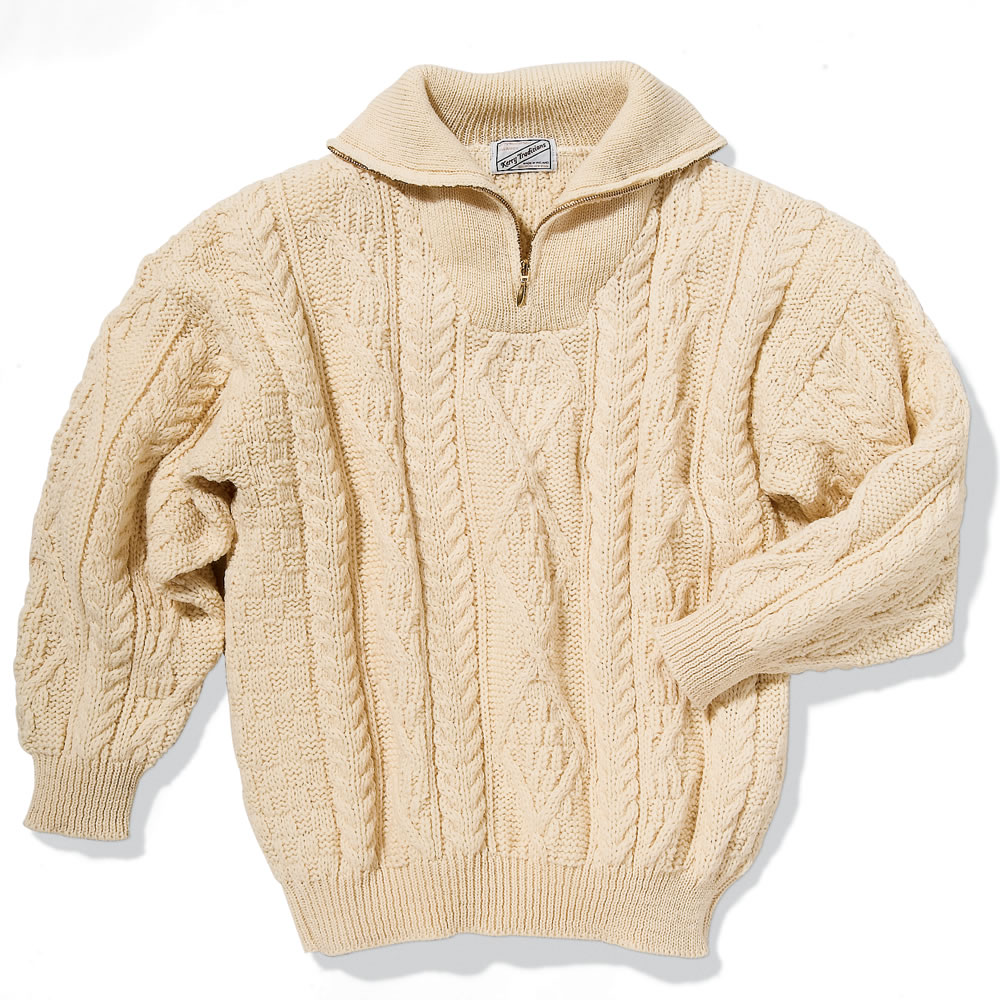 The Genuine Irish Wool Aran Sweater - Hammacher Schlemmer