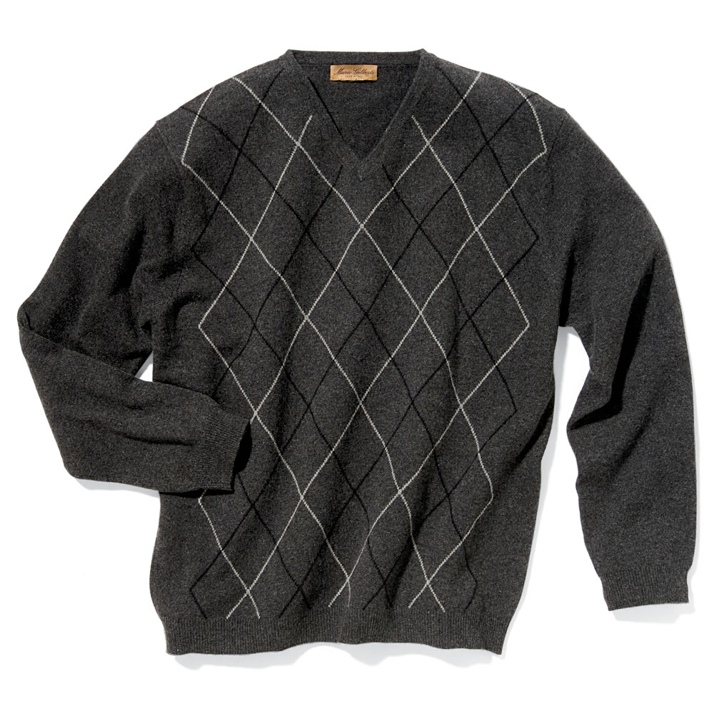 The Italian Cashmere Argyle Sweater - Hammacher Schlemmer
