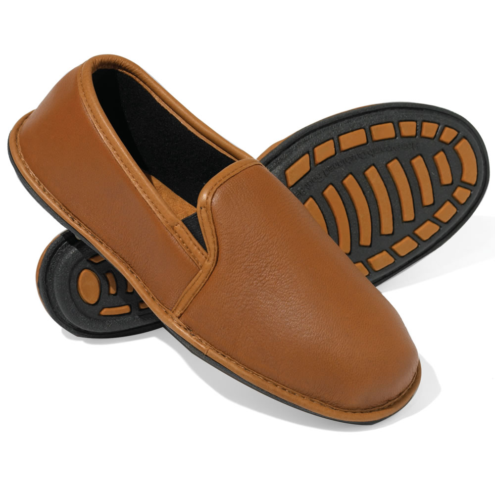 The Shock Absorbing Deerskin Slippers - Hammacher Schlemmer