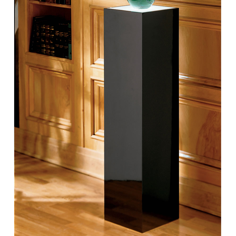 Contemporary Museum Pedestal - Black Wood Laminate