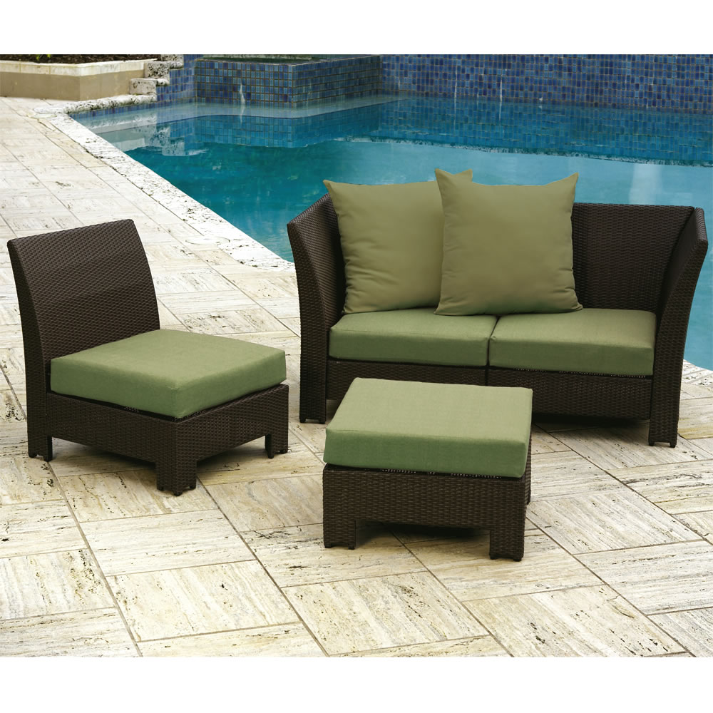 The Modular All Weather Wicker Ottoman   Hammacher Schlemmer 