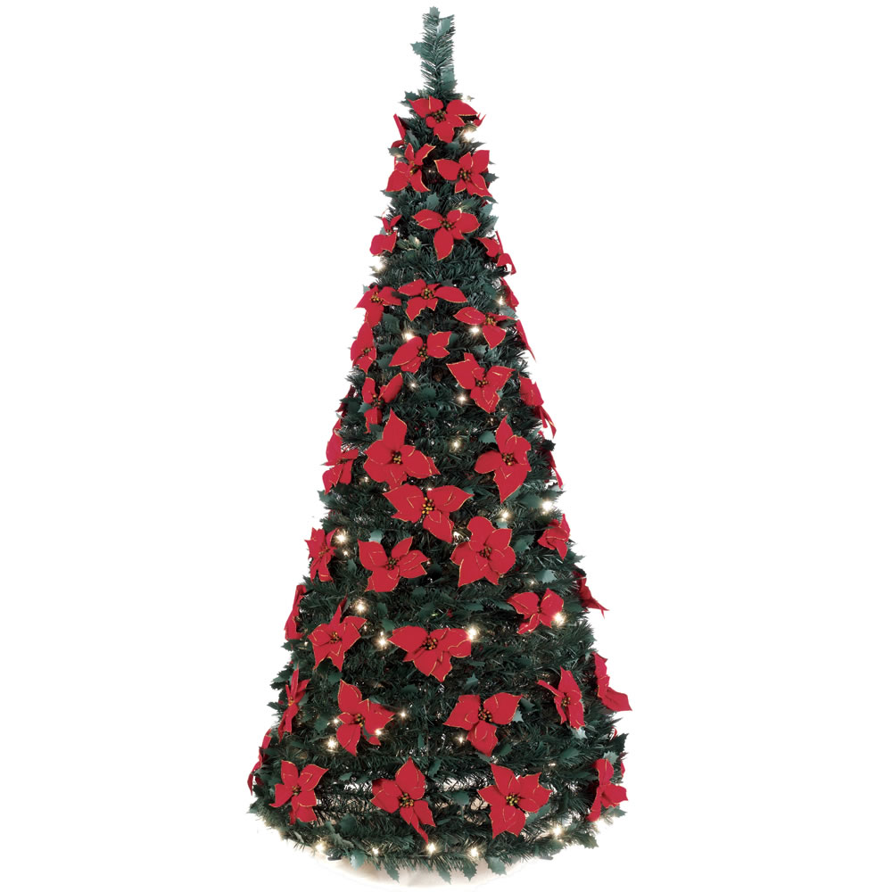 The 6' Pop-Up Poinsettia Tree - Hammacher Schlemmer