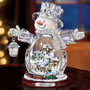 thomas kinkade white christmas masterpiece edition crystal snowman