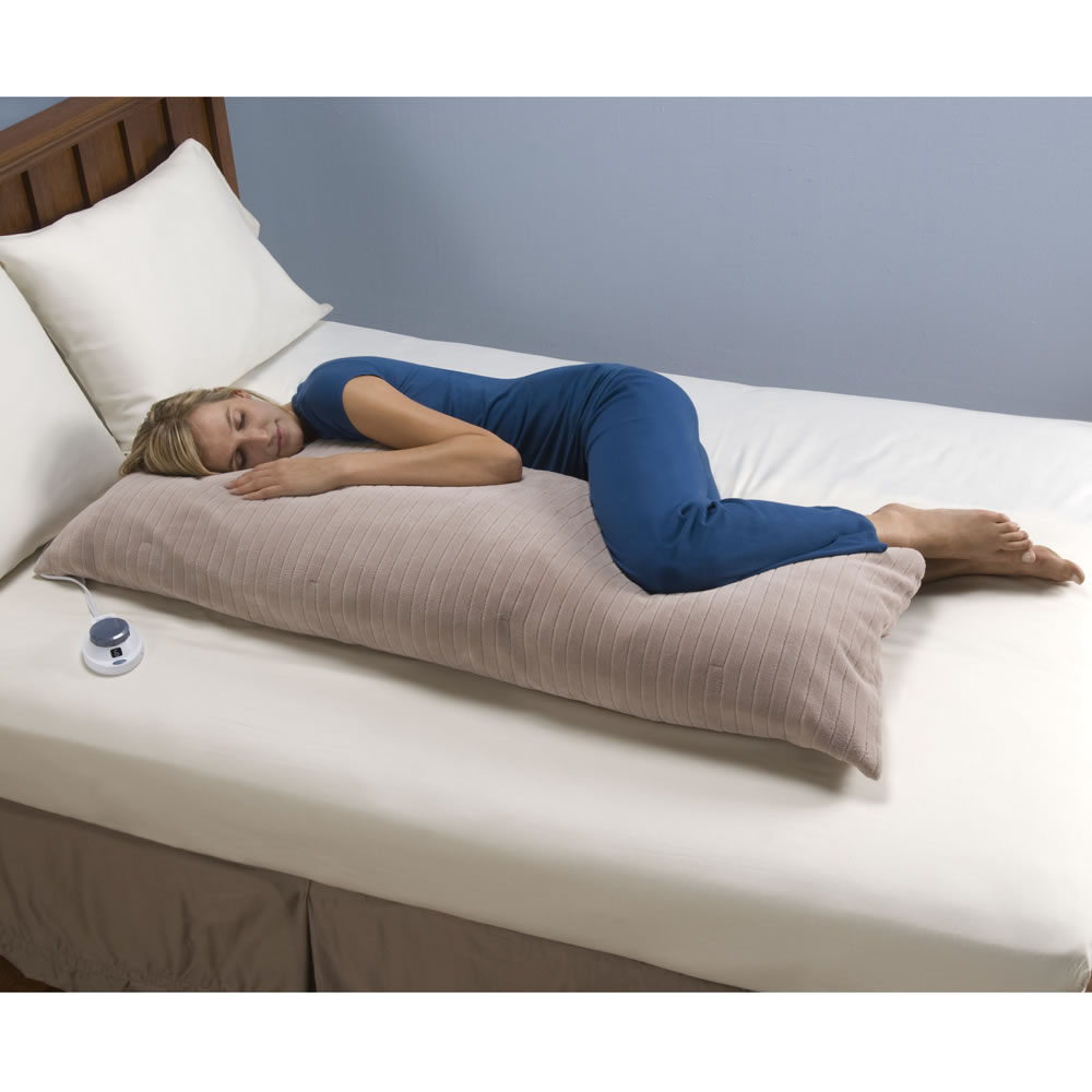 Warm Cozy Heated Quilted Body Pillow with Control 