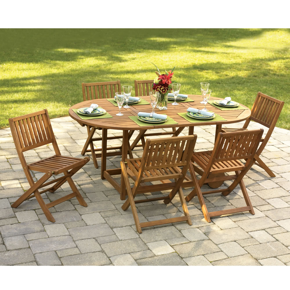 The Gateleg Patio Table And Stowable Chairs - Hammacher Schlemmer