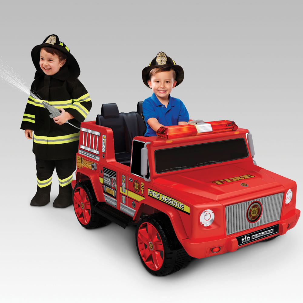 2 Seater Fire Truck Ride On Toy W/Wireless Control Working Water Shoot