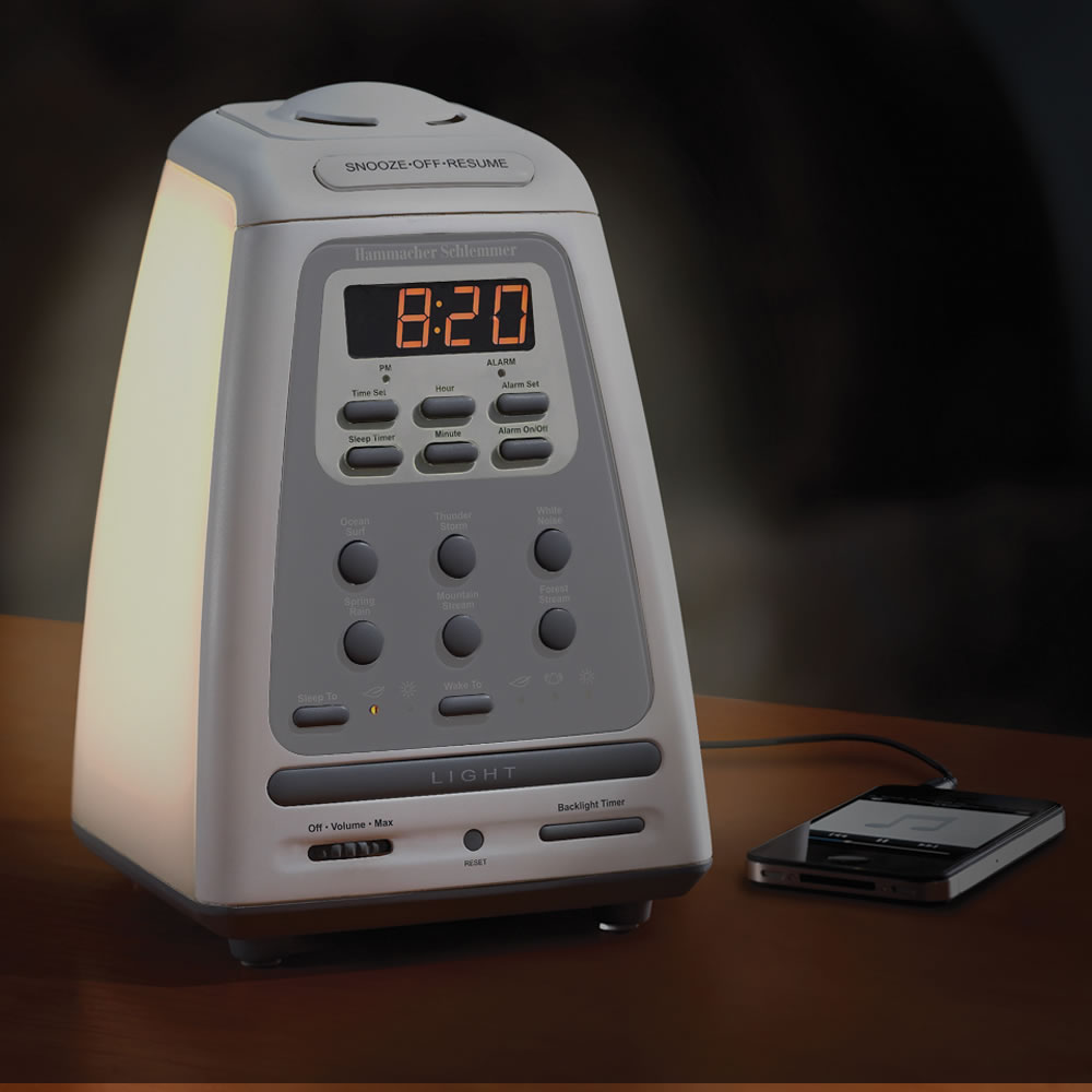 The Peaceful Progression Wake Up Clock   Hammacher Schlemmer 