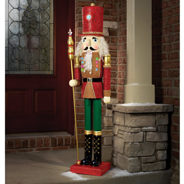 The 5' Lighted Nutcracker - Hammacher Schlemmer