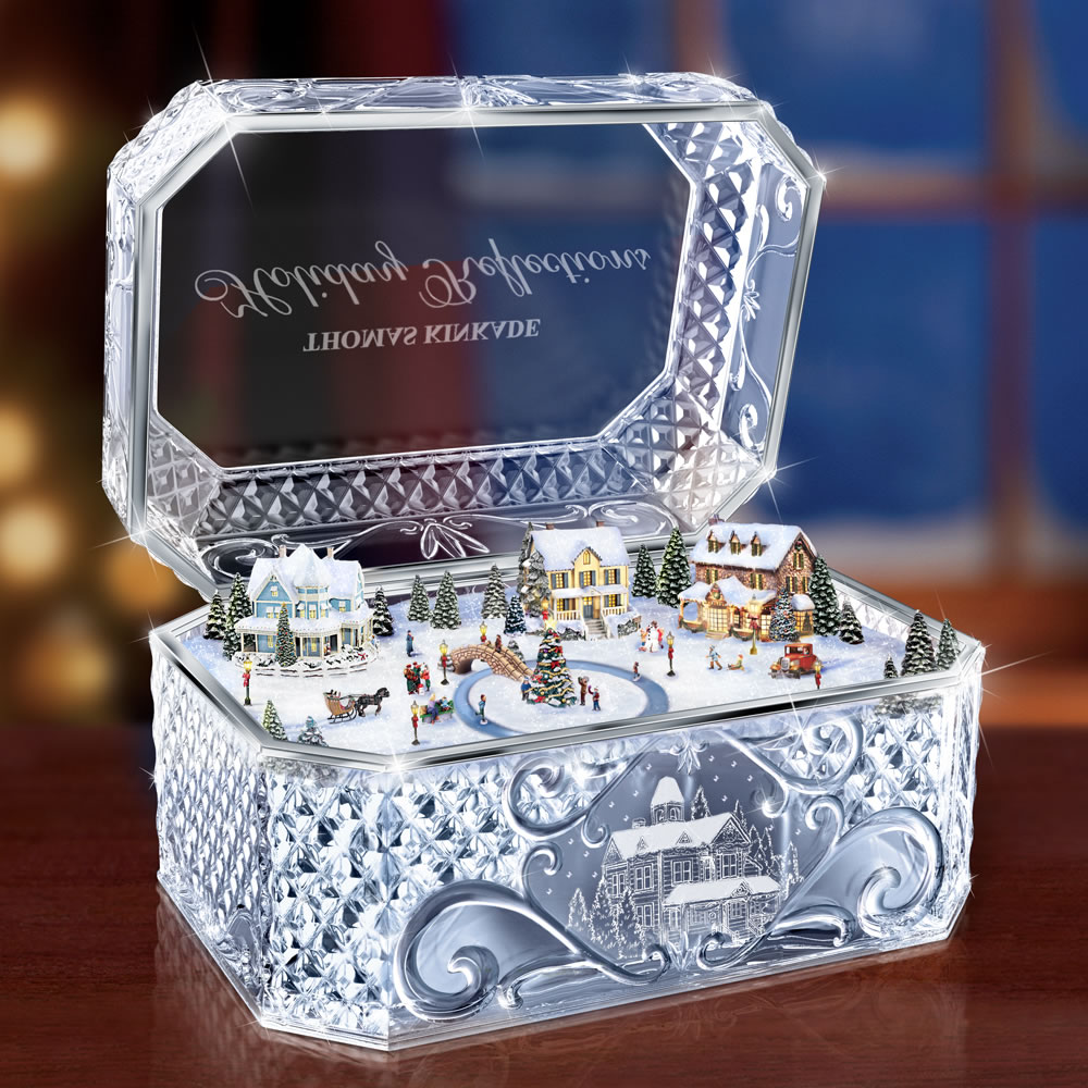 The Thomas Kinkade Crystal Music Box   Hammacher Schlemmer 