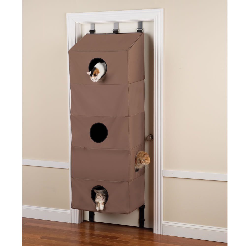 Door hanging hot sale cat condo