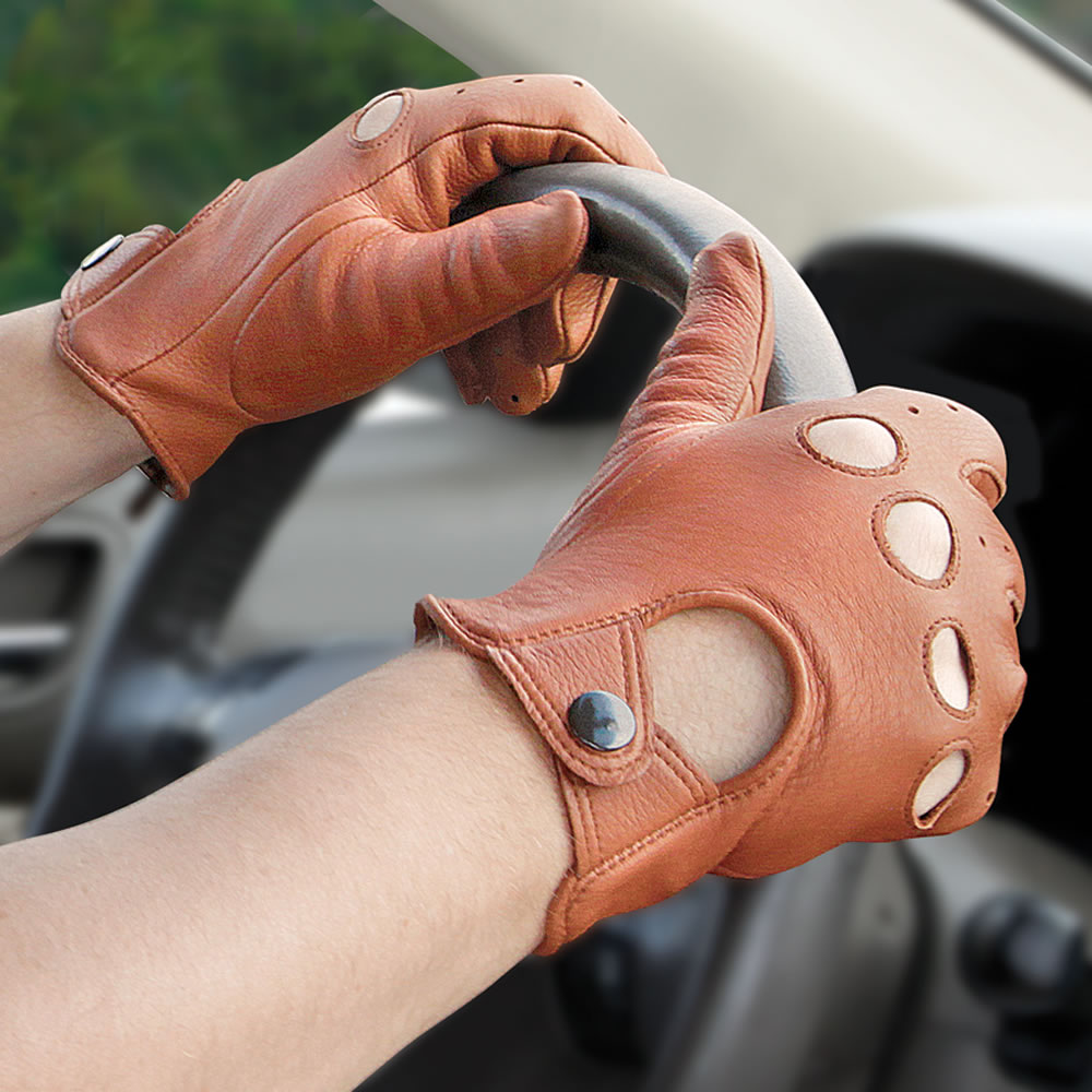 Black Driving Gloves Women - Deerskin - Handmade in Italy – Leather Gloves  Online