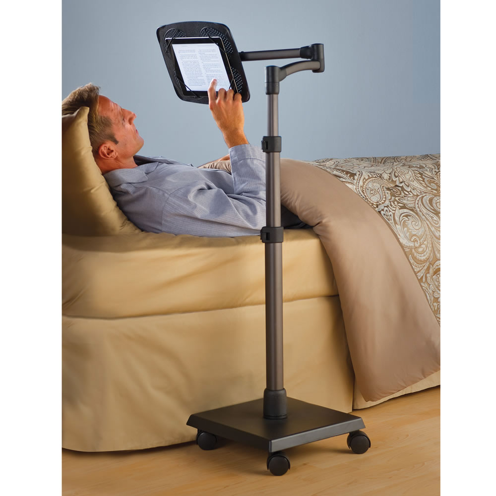 The Rolling Bedside iPad Stand   Hammacher Schlemmer