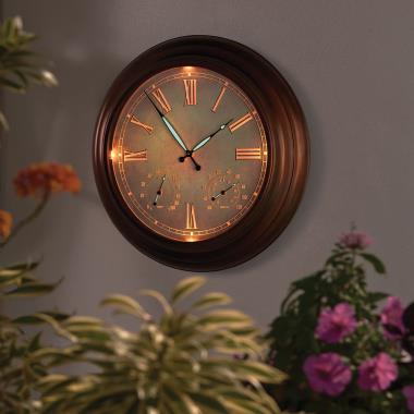 24 Outdoor Lighted Atomic Clock, Lighted Atomic Wall Clock