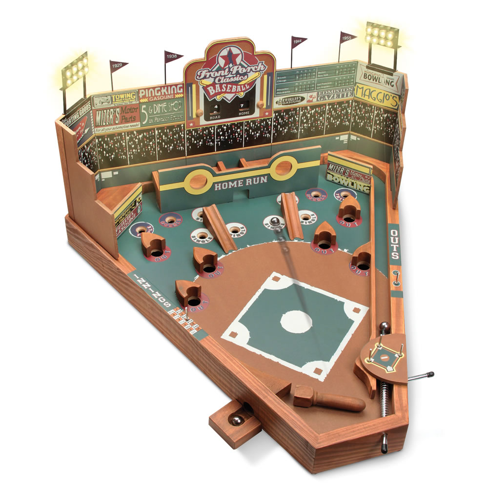 The Classic Pinball Baseball Game Hammacher Schlemmer