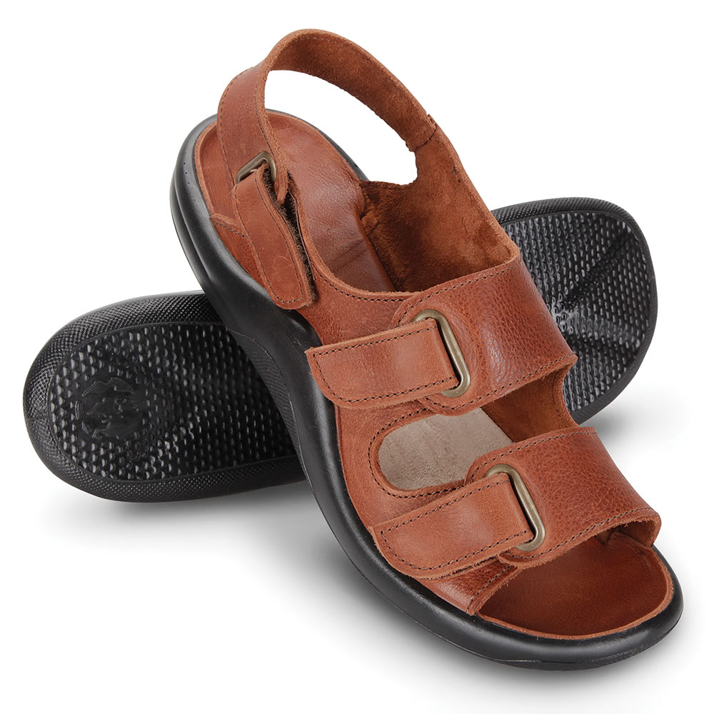 The Gentlemen's Walk On Air Strap Sandals - Hammacher Schlemmer