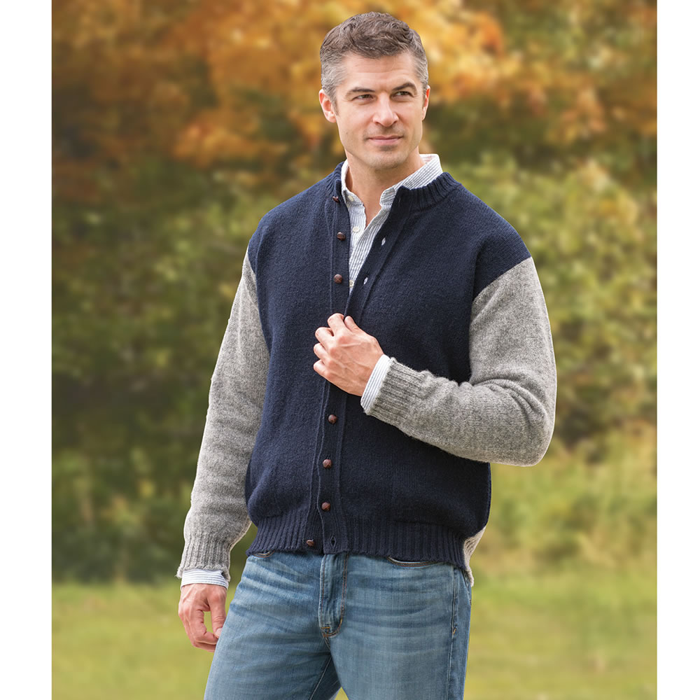 The Genuine Shetland Wool Varsity Sweater - Hammacher Schlemmer
