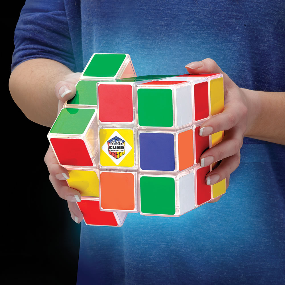 The Rubik S Cube Lamp Puzzle Hammacher Schlemmer
