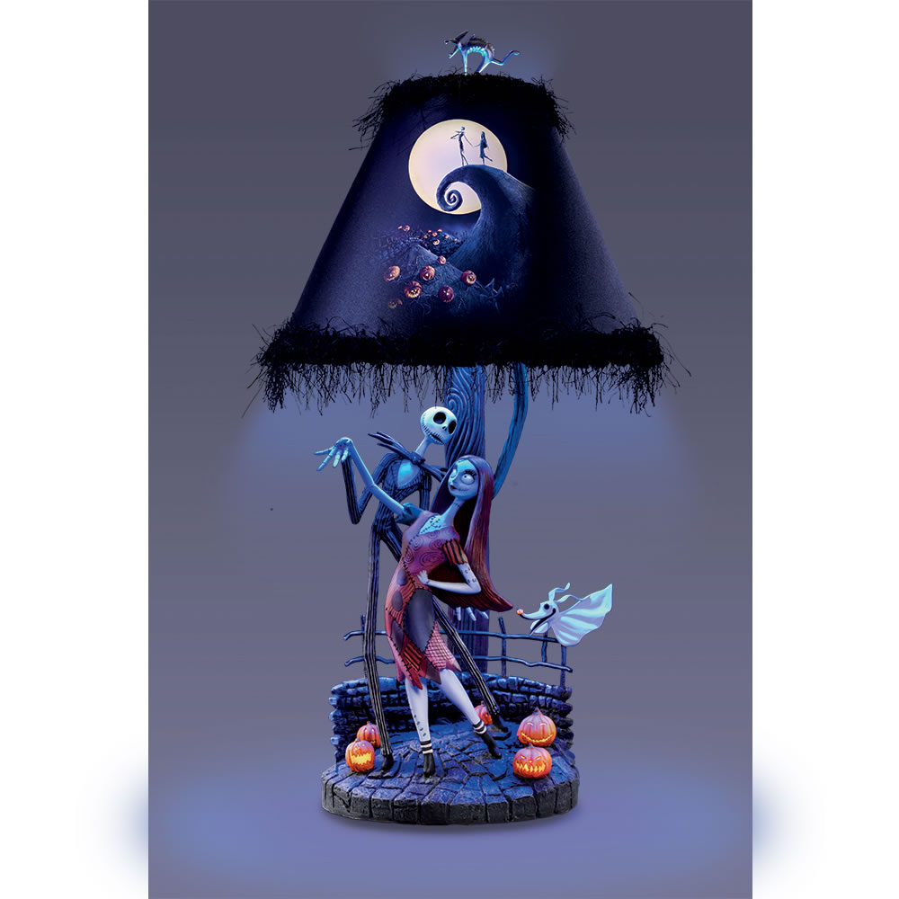 The Bradford Exchange Tim Burton's The Nightmare Before Christmas Moonlight  Table Lamp with Jack, Sally and Zero 