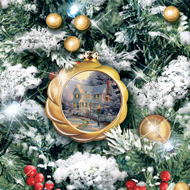 The Thomas Kinkade Snow Globe Tabletop Tree - Hammacher