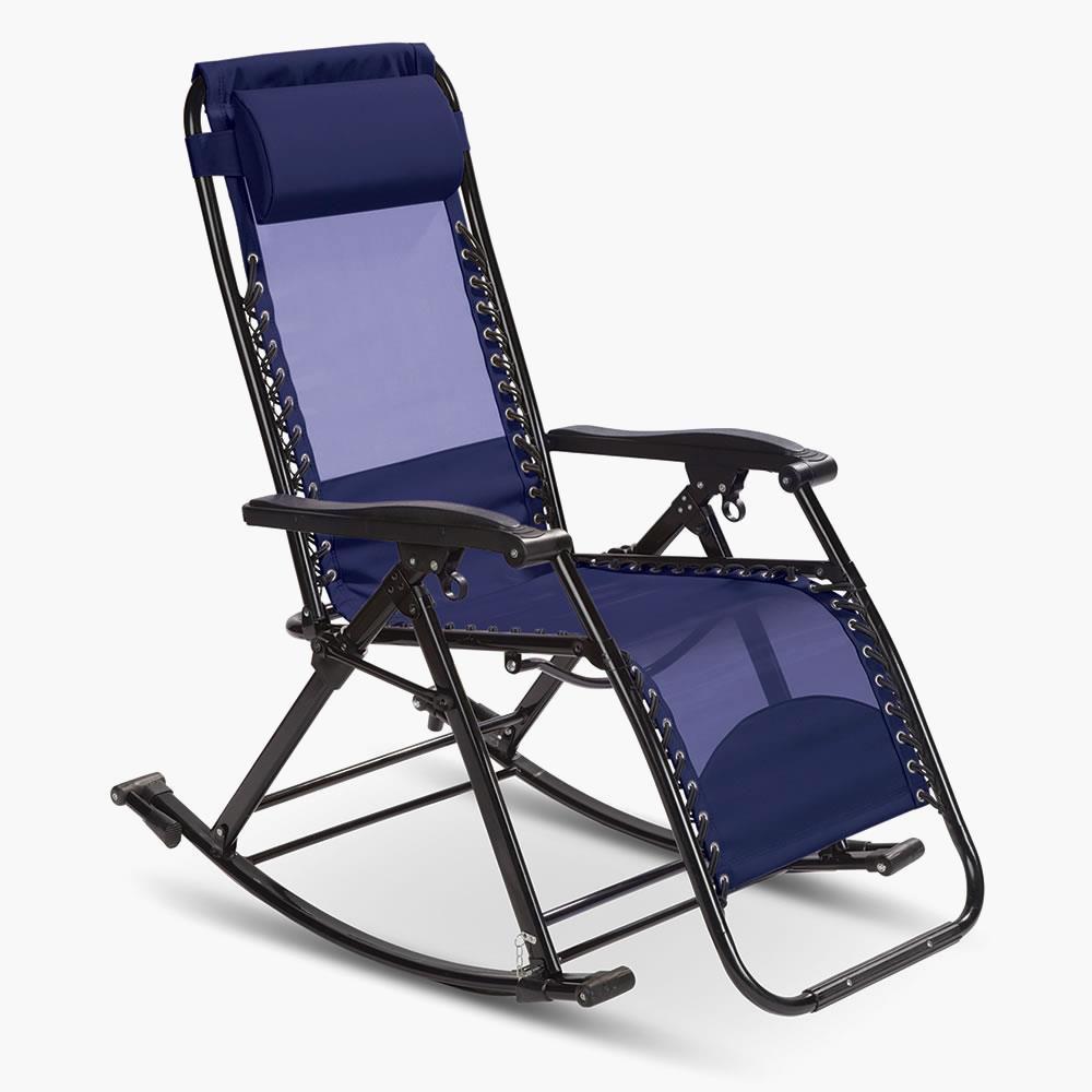 Reclining Cool Mesh Rocker With Adjustable Headrest , Easily Foldable