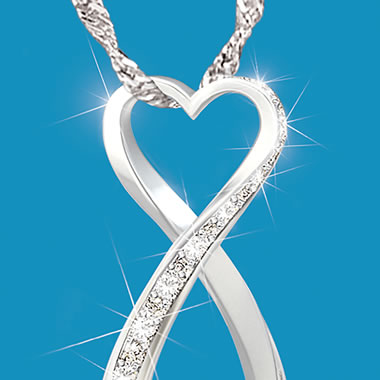 Mother And Daughter Infinity Pendant From The Bradford Exchange Silver  Diamond | eBay