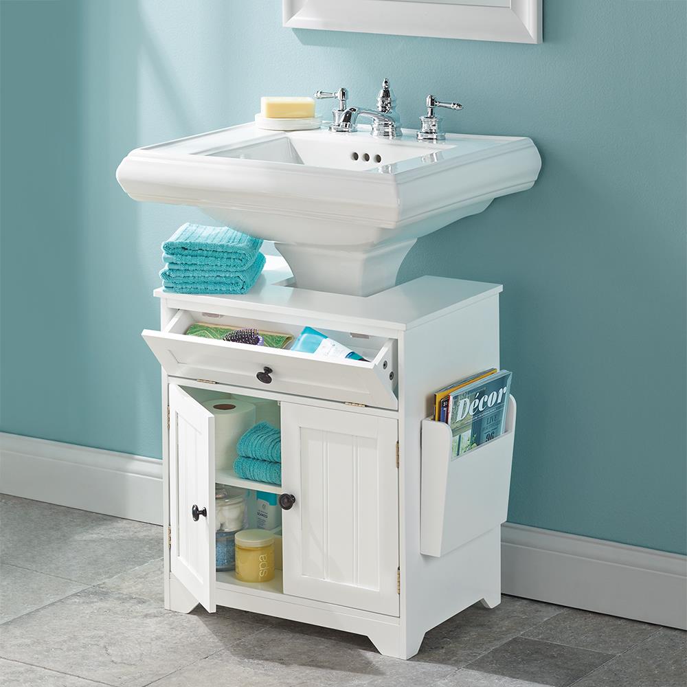 The Pedestal Sink Storage Cabinet - Hammacher Schlemmer