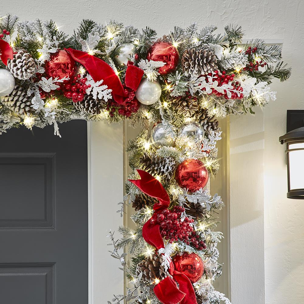 Cordless Prelit Red And White Holiday Trim - Garland
