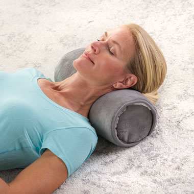 The Back Pain Relieving Lumbar Support Pillow - Hammacher Schlemmer