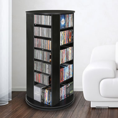 The Space Saving Rotating CD/DVD Tower - Hammacher Schlemmer