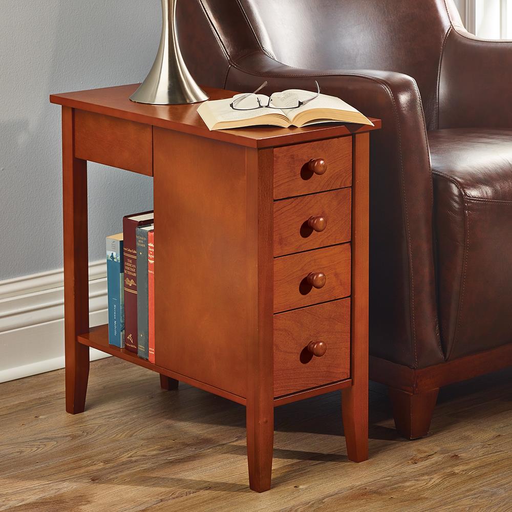 Long narrow side table deals with drawers