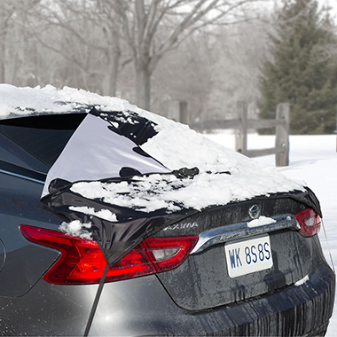 tarp on car for snow