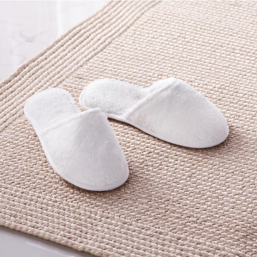 Genuine Turkish Cotton Luxury Slippers - Large - White